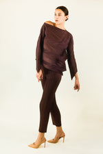 Load image into Gallery viewer, Brown Zig Zag Pleats Please by Issey Miyake Set
