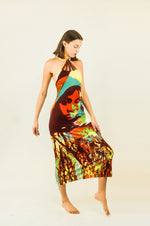 Load image into Gallery viewer, Jean Paul Gaultier S/S 2000 Faces Mesh Halter Dress
