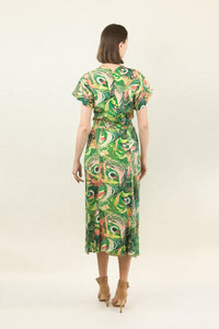 1940's Silk Printed Dress