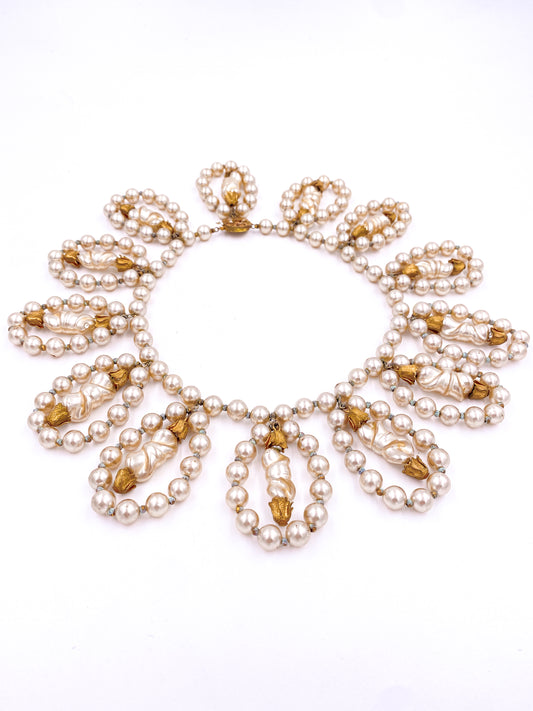 Miriam Haskell Pearl Choker Necklace - The Kit Vintage