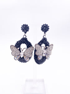 Crystal Butterfly Drop Earrings