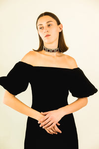 Yves Saint Laurent Off The Shoulder Velvet Gown
