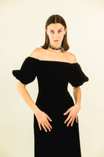 Load image into Gallery viewer, Yves Saint Laurent Off The Shoulder Velvet Gown
