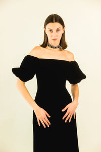 Yves Saint Laurent Off The Shoulder Velvet Gown