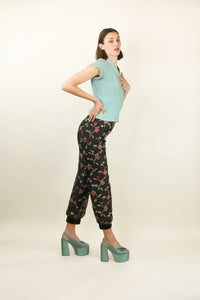 Courreges c. 1970's Sheer & Floral Applique Pants