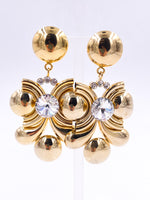 Load image into Gallery viewer, Gold &amp; Crystal Drop Earrings
