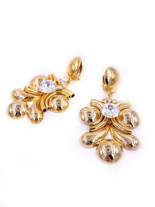 Gold & Crystal Drop Earrings