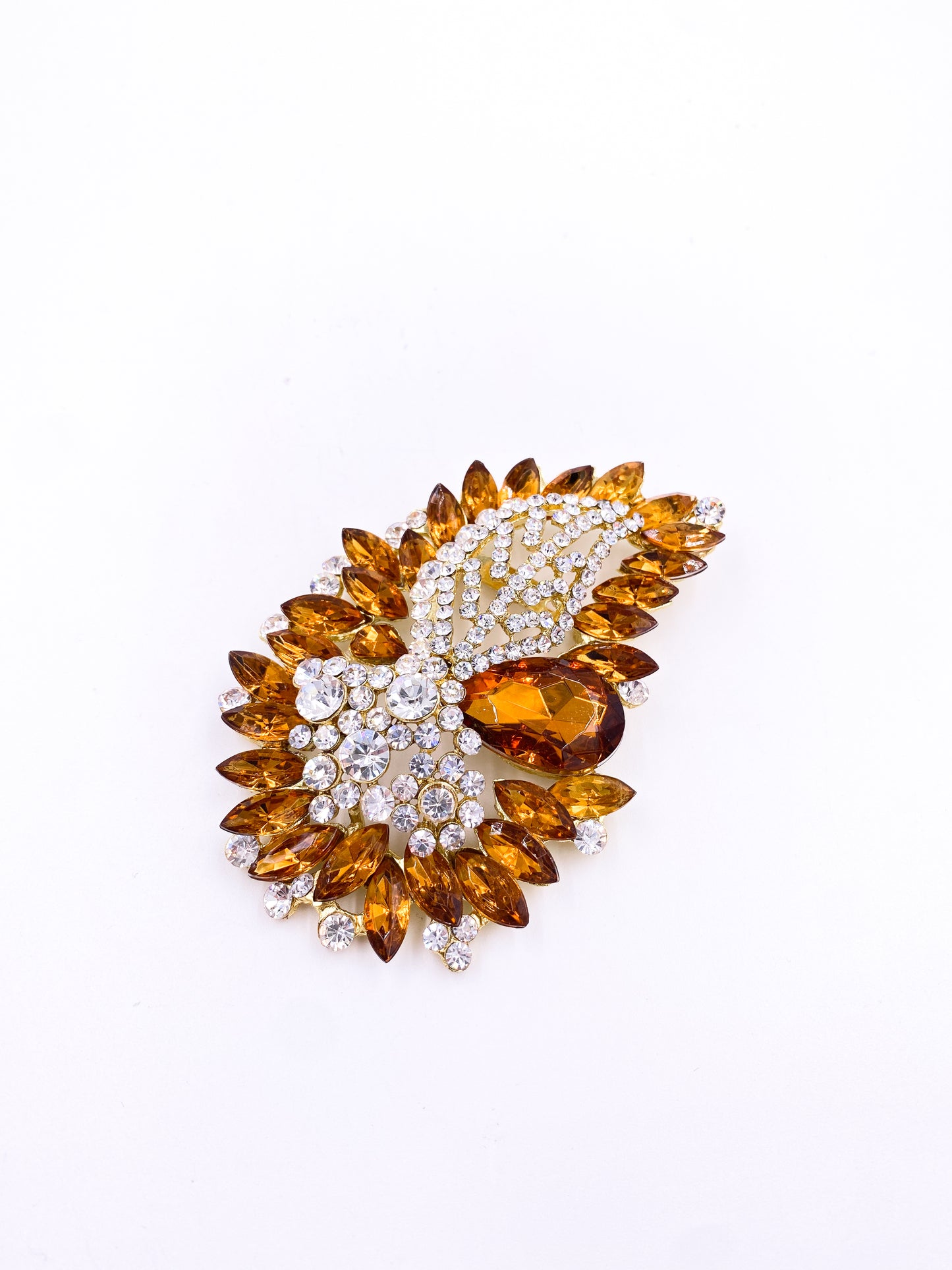 Large Citrine Color Brooch