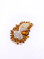 Load image into Gallery viewer, Large Citrine Color Brooch

