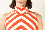Load image into Gallery viewer, Courreges Orange &amp; White Chevron Stripe Mini Dress

