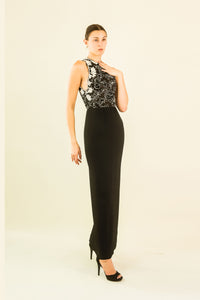 Galanos High Neck Lace Gown