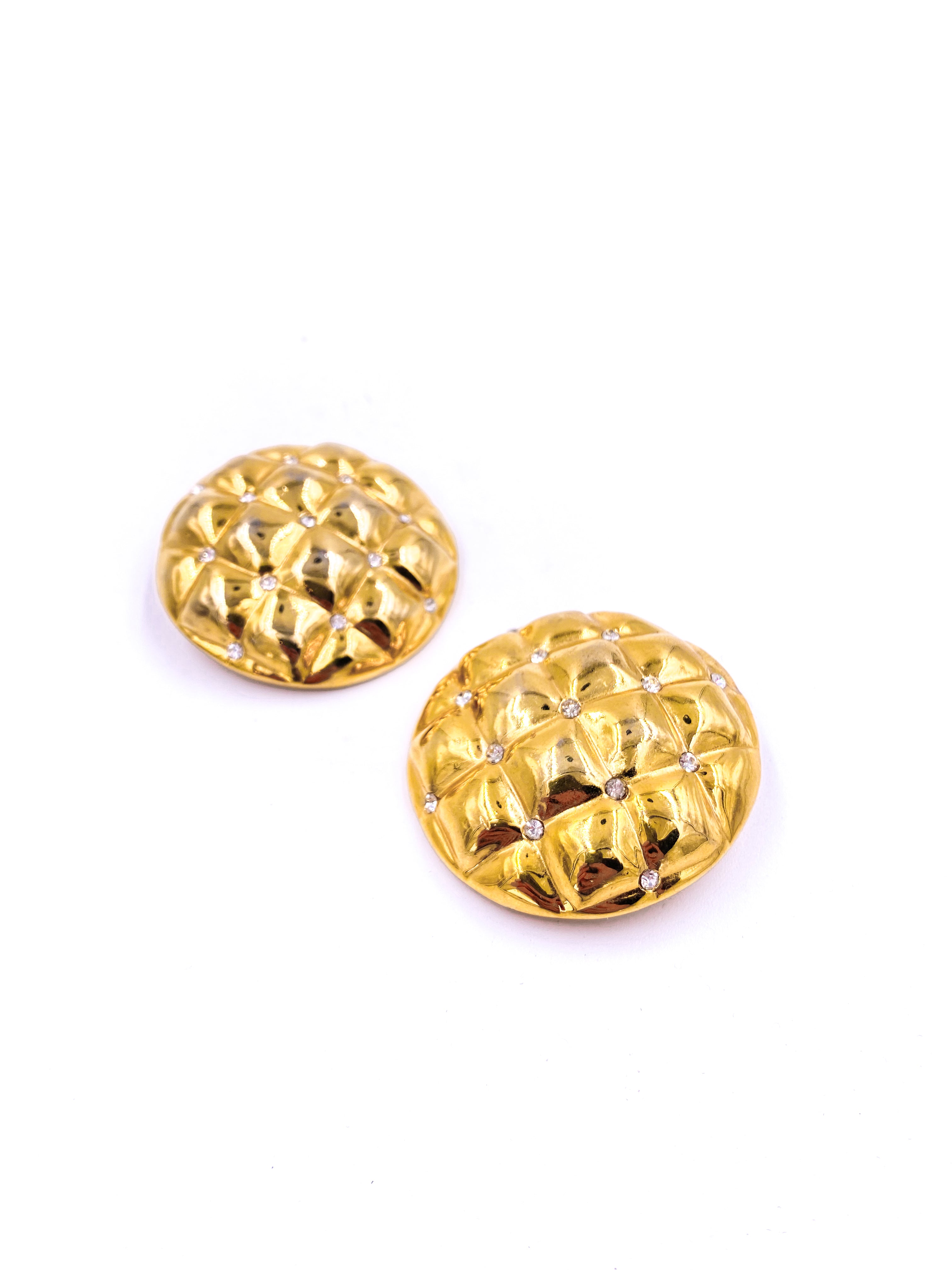 Gold Quilted Earrings