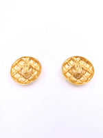 Load image into Gallery viewer, Gold Quilted Earrings
