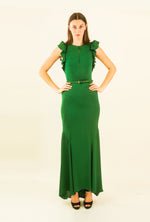 Load image into Gallery viewer, Gucci Emerald Spring 2006 Cross Back Gown
