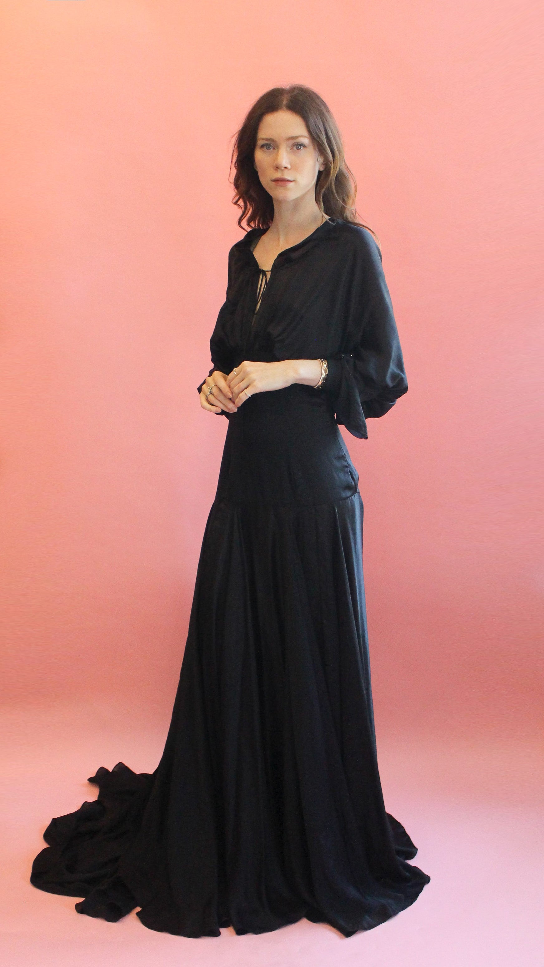 Gianfranco Ferre Black Silk Gown