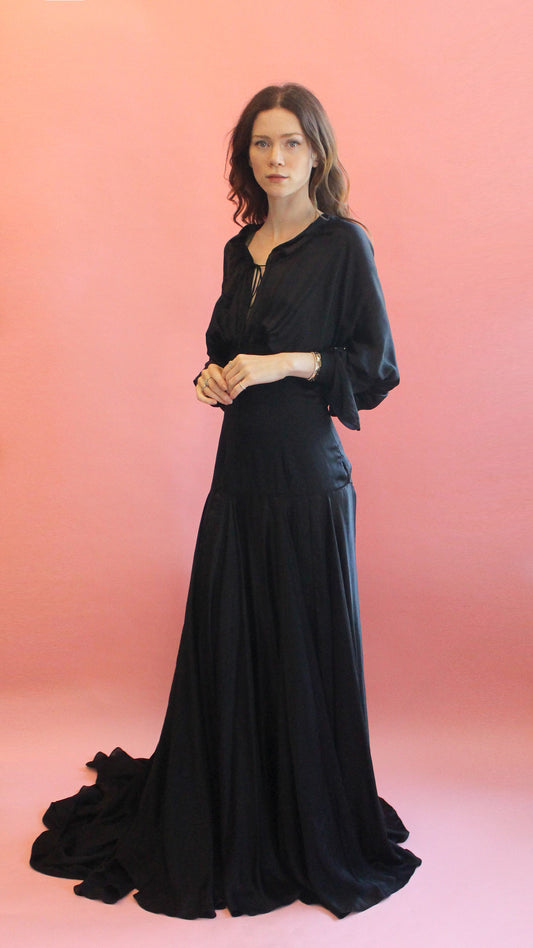 Gianfranco Ferre Black Silk Gown - The Kit Vintage