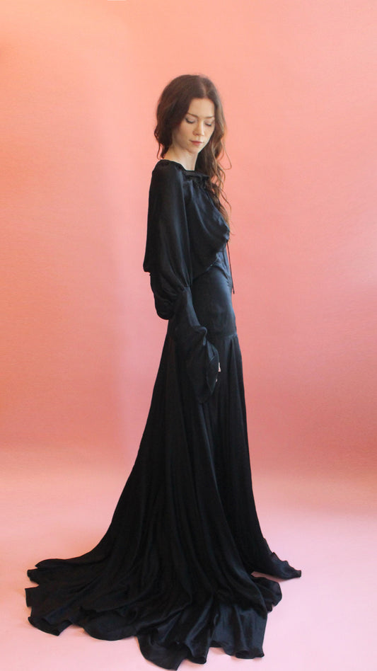 Gianfranco Ferre Black Silk Gown - The Kit Vintage