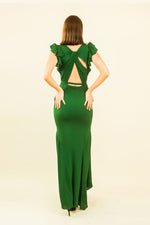 Load image into Gallery viewer, Gucci Emerald Spring 2006 Cross Back Gown
