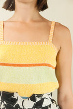 Load image into Gallery viewer, Courreges c. 1970&#39;s/80&#39;s Spaghetti Strap Striped Sweater
