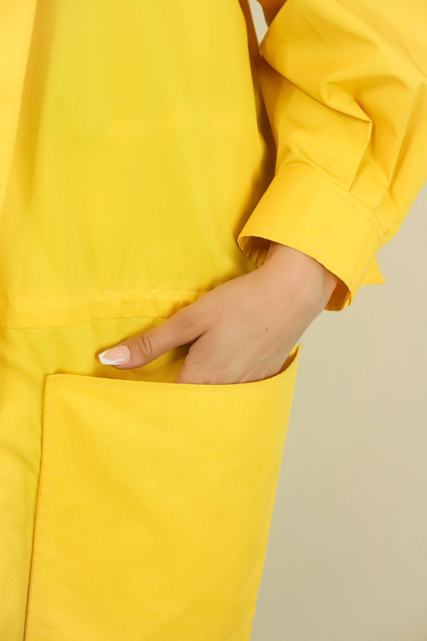 Courreges c. 1980's Yellow Lightweight Asymmetrical Closure Jacket