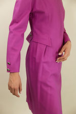 Load image into Gallery viewer, Courreges c. 1980&#39;s Pink Wool Dress with Silver Buttons
