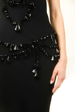 Load image into Gallery viewer, Moschino Plunging Neck Jeweled Halter Gown
