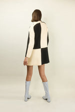 Load image into Gallery viewer, Courreges Black and White Long Sleeve Check Dress
