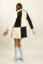 Load image into Gallery viewer, Courreges Black and White Long Sleeve Check Dress
