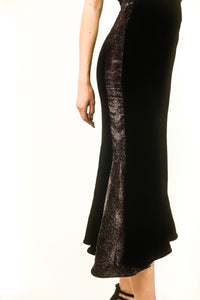 I. Magnin Strapless Velvet and Beaded Dress