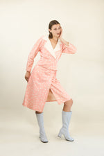 Load image into Gallery viewer, Courreges c. 1980&#39;s Pink and White Dot Skirt Suit
