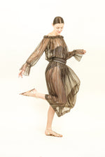 Load image into Gallery viewer, Brown &amp; Gold Metallic Stripe Skirt Set
