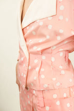 Load image into Gallery viewer, Courreges c. 1980&#39;s Pink and White Dot Skirt Suit
