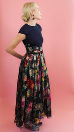 Load image into Gallery viewer, 1990&#39;s Geoffrey Beene Metallic Floral &amp; Sequin Gown
