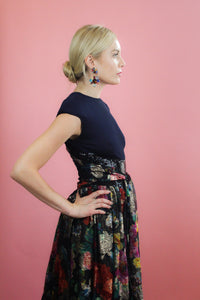 1990's Geoffrey Beene Metallic Floral & Sequin Gown