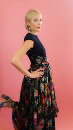 Load image into Gallery viewer, 1990&#39;s Geoffrey Beene Metallic Floral &amp; Sequin Gown
