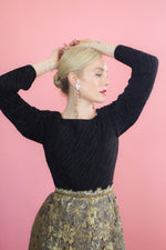 Load image into Gallery viewer, Mary McFadden Gold Lace, Open Back, Fortune Pleated Dress
