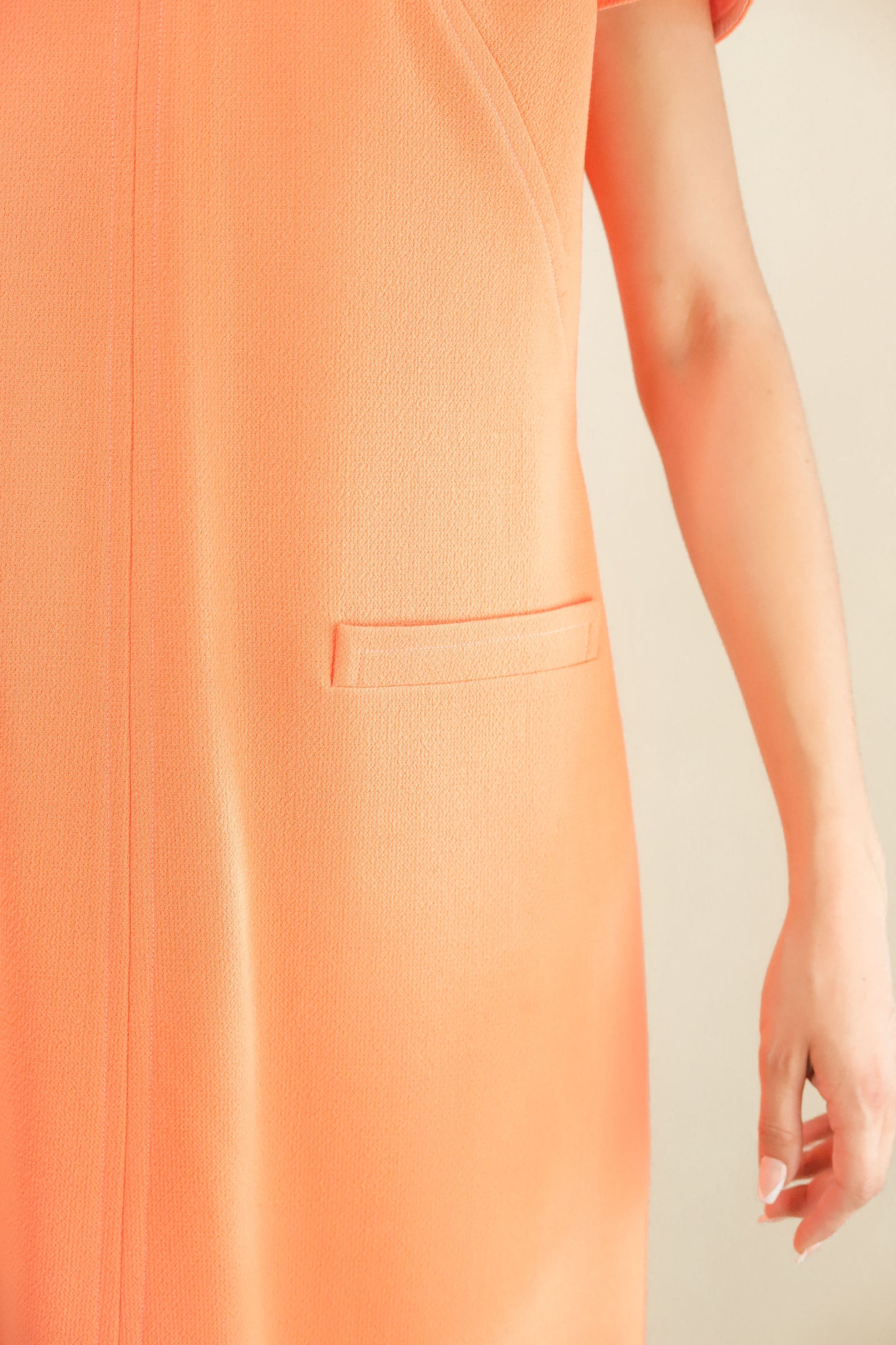 Courreges c. 1980's Peach Sorbet Dress with Pockets