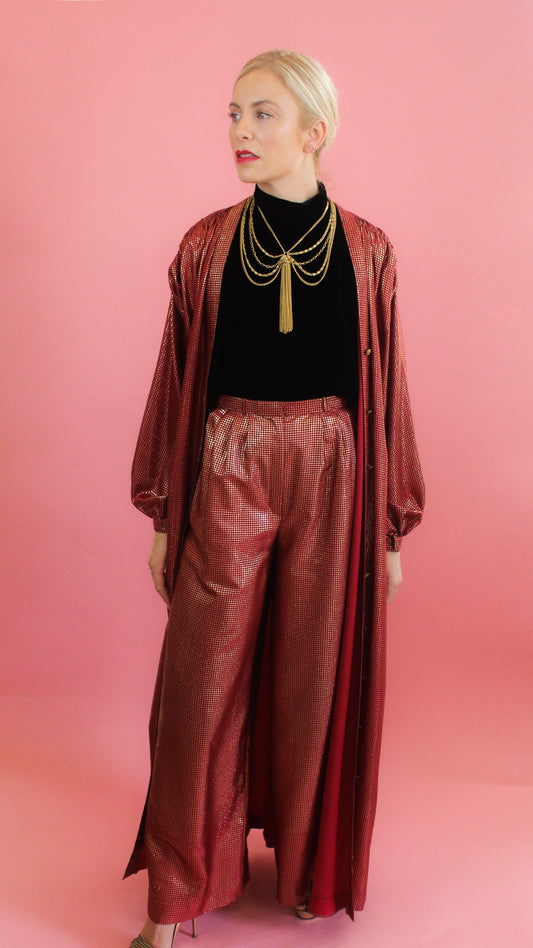 Geoffrey Beene Red Metallic Set - The Kit Vintage