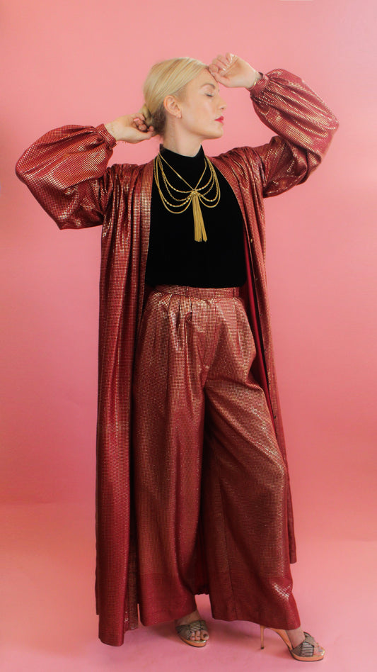 Geoffrey Beene Red Metallic Set - The Kit Vintage