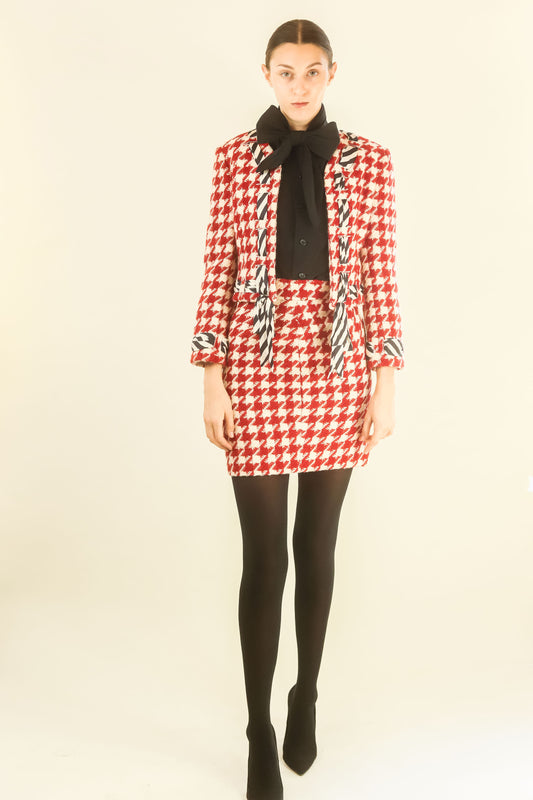 Moschino Houndstooth Skirt Suit - The Kit Vintage