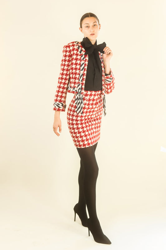 Moschino Houndstooth Skirt Suit - The Kit Vintage