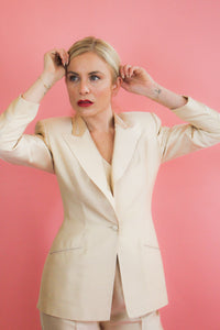 Ivory Three Piece Tuxedo Suit