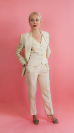 Load image into Gallery viewer, Ivory Three Piece Tuxedo Suit
