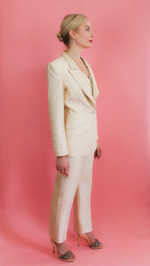 Ivory Three Piece Tuxedo Suit