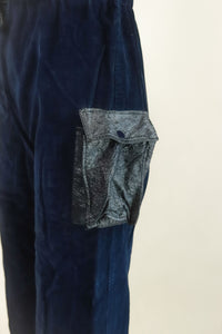 Courreges  Hyperbole c.1970's Navy Corduroy and Vinyl Jumpsuit