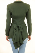 Load image into Gallery viewer, Moschino Couture Forest Green with Bow Blazer
