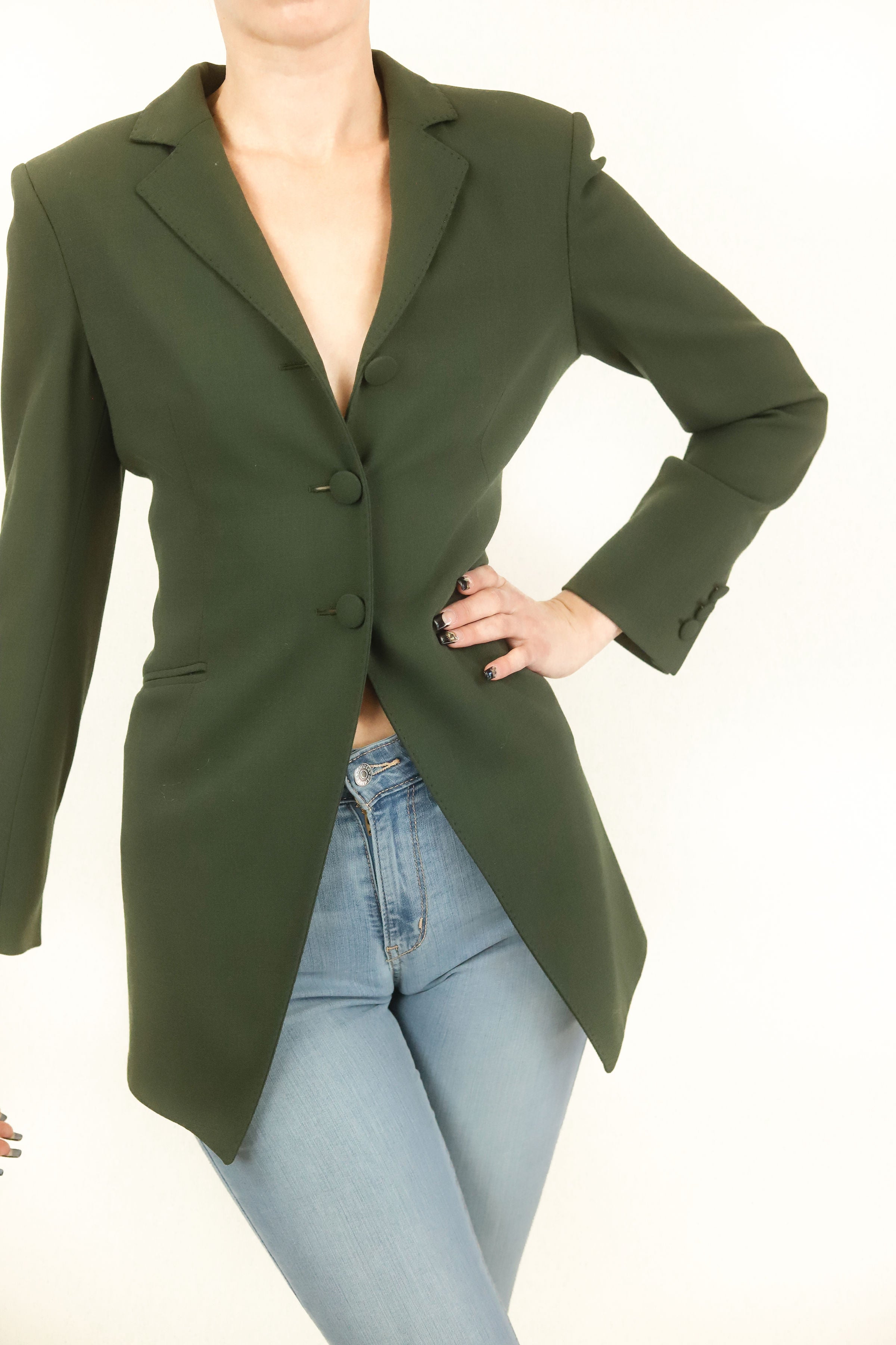Moschino Couture Forest Green with Bow Blazer