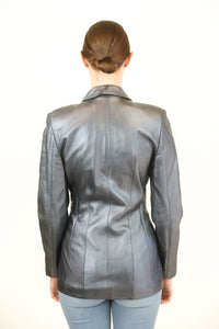 Ozbek Charcoal Grey Metallic Blazer