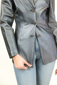 Ozbek Charcoal Grey Metallic Blazer