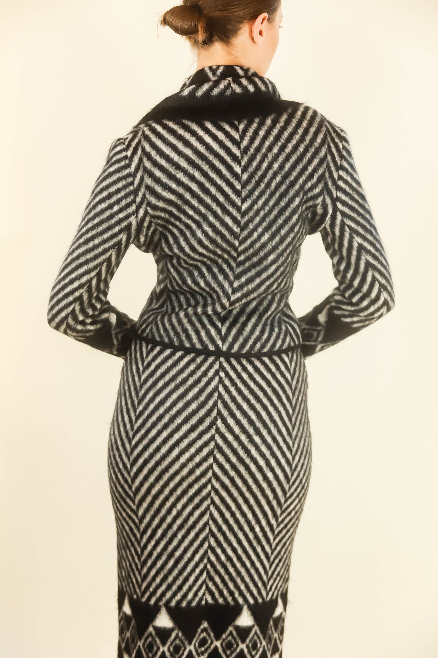John Galliano Mohair Print Skirt Suit Documented F/W '99